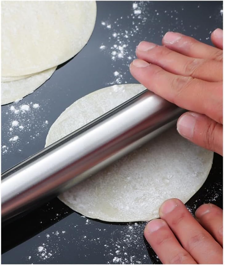 1 Pieces Stainless Steel Ravioli Rolling Pin,9Dumpling Rolling Pin For Dough,Use for Baking,Pie,Cookie,Fondant,Dumpling,Ravioli, and Pizza Dough Kitchen Picnic Tools (9)